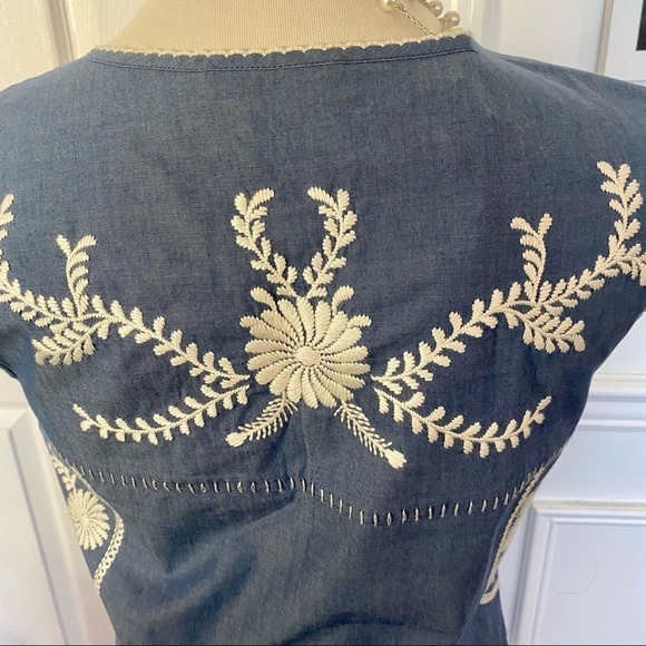 Tory Burch Calita Embroidered Chambray Mini Dress - Picture 6 of 9